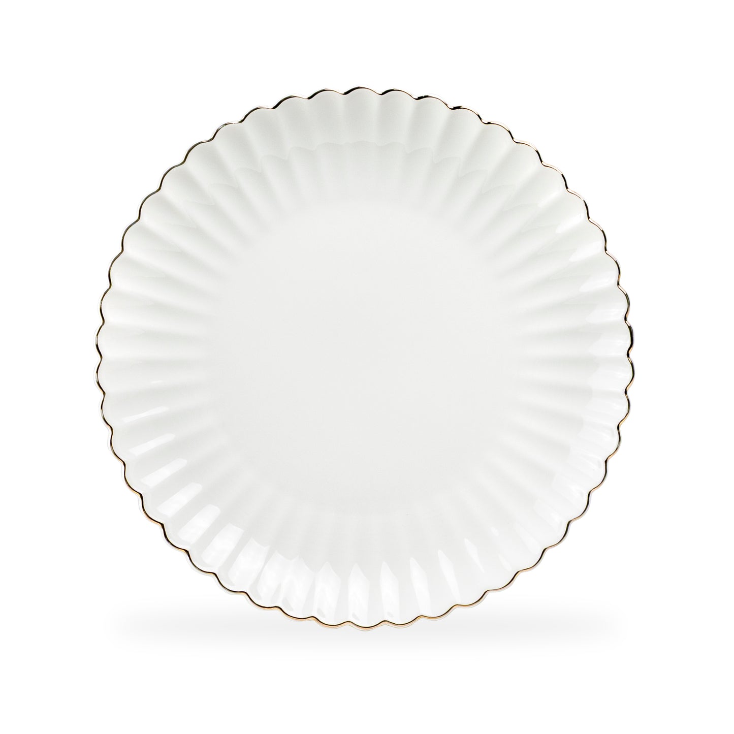 White Gold Shell Fine Porcelain Dinner Plate