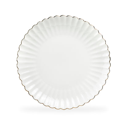 White Gold Shell Fine Porcelain Dinner Plate