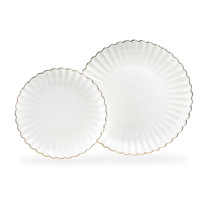 White Gold Shell Fine Porcelain Tea Cup and Saucer