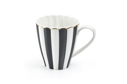 Black and White Scallop Fine Porcelain Mug