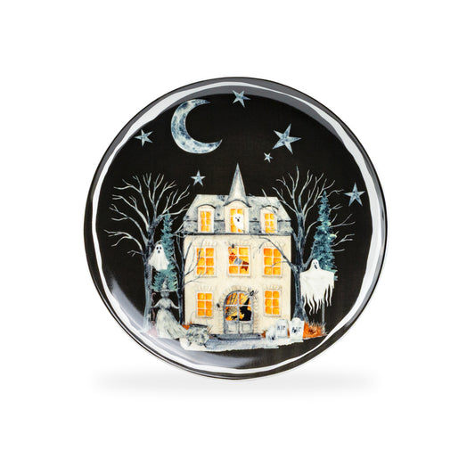 Halloween Midnight Haunted House Dessert/Salad Plate