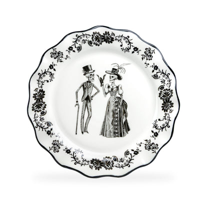 Halloween Victorian Skeletons Dinner Plate