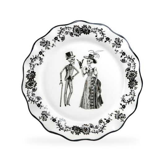 Halloween Victorian Skeletons Dinner Plate