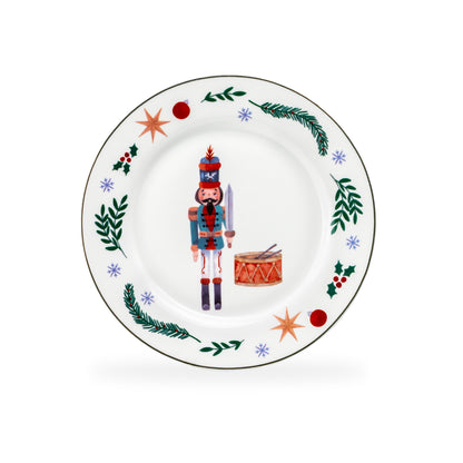 Assorted Nutcracker Wonderland Salad/Dessert Plate Set of 4