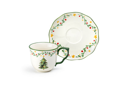 Christmas Tree Delight Cup and Saucer