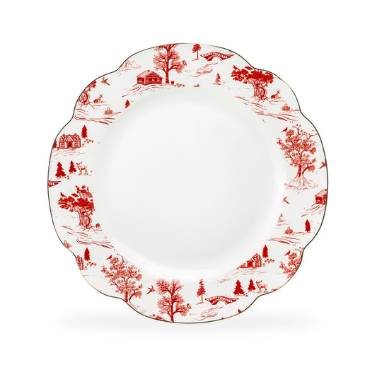 Red Village Fine Porcelain Dinner Plate