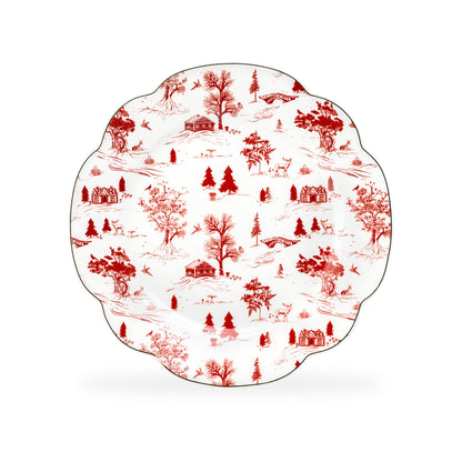 Red Village Fine Porcelain Dessert/Salad Plate