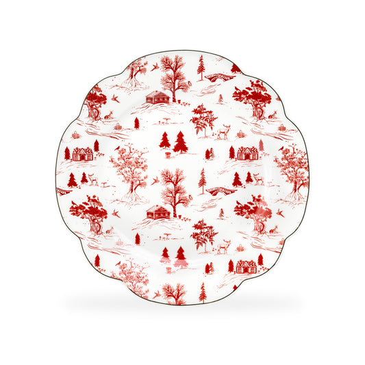 Red Village Fine Porcelain Dessert/Salad Plate