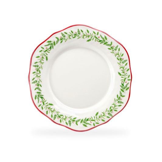 Holly Garland Dessert/Salad Plate