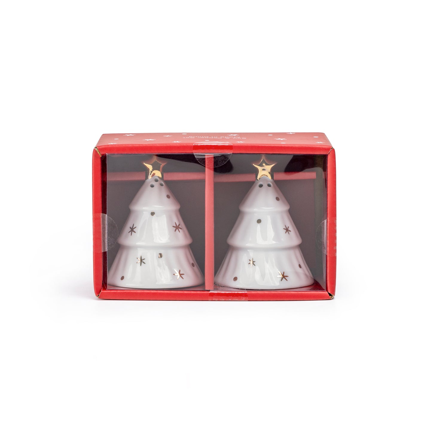 Gift Boxed Holiday Gold Pine Salt and Pepper Shaker Set