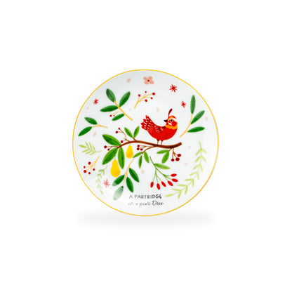 12 Days of Christmas Fine Porcelain Appetizer Plate Set - Gift Box Version