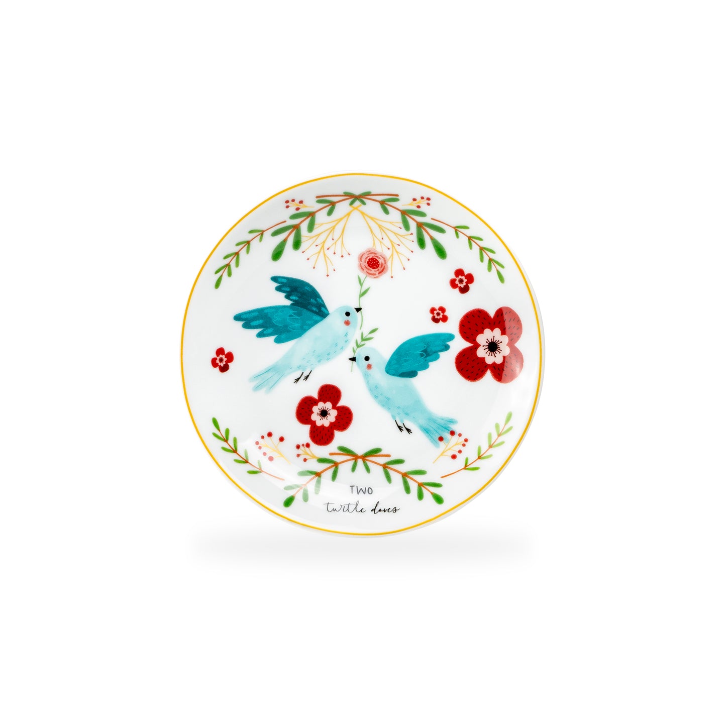 12 Days of Christmas Fine Porcelain Appetizer Plate Set - Gift Box Version