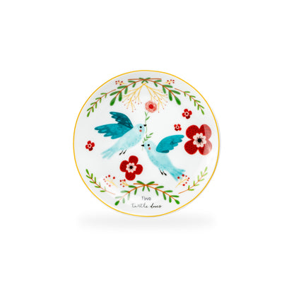 12 Days of Christmas Fine Porcelain Appetizer Plate Set - Gift Box Version