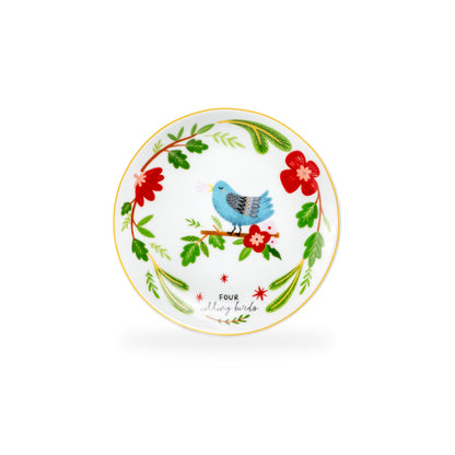 12 Days of Christmas Fine Porcelain Appetizer Plate Set - Gift Box Version