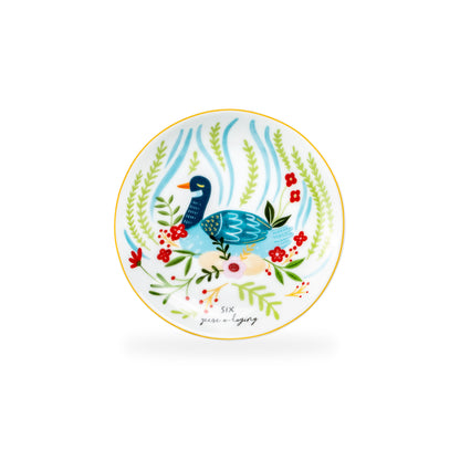 12 Days of Christmas Fine Porcelain Appetizer Plate Set - Gift Box Version