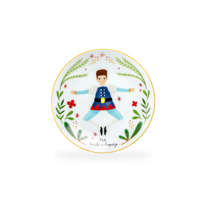 12 Days of Christmas Fine Porcelain Appetizer Plate Set - Gift Box Version