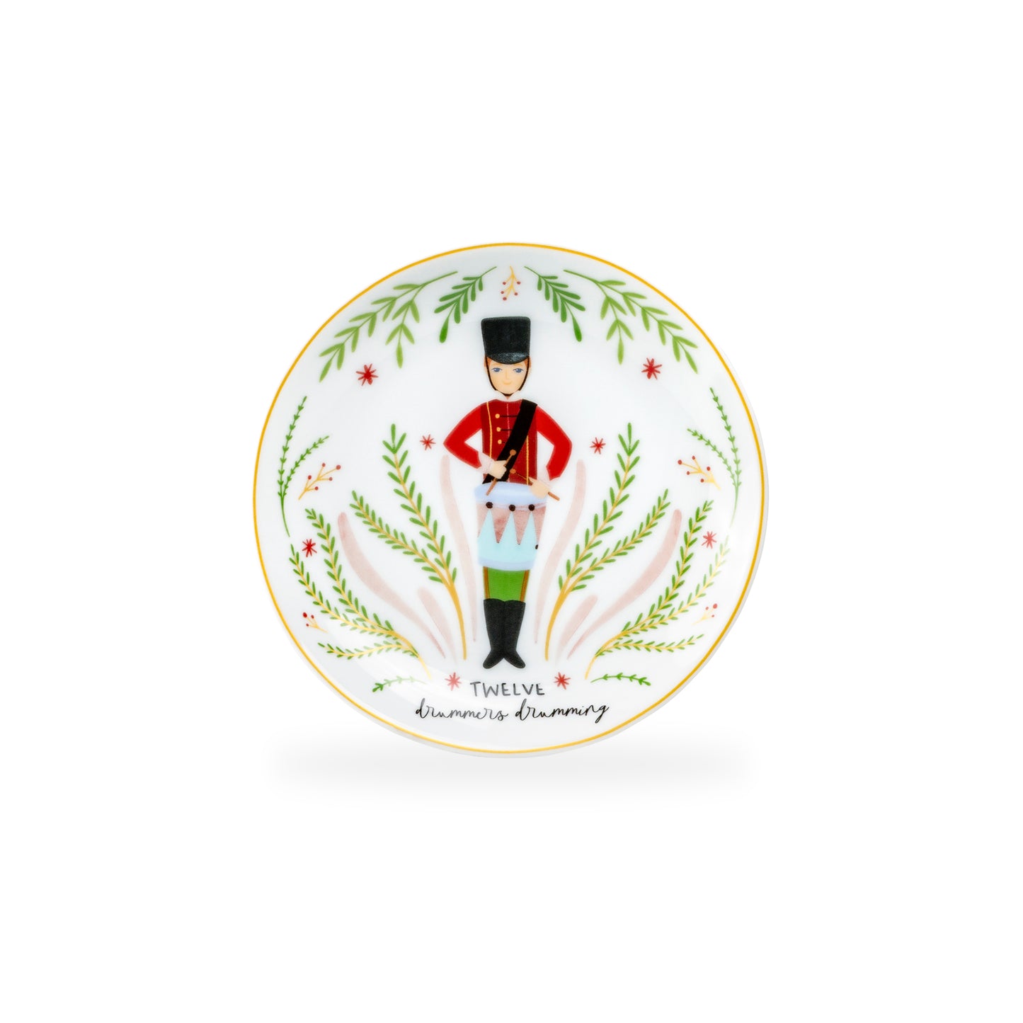 12 Days of Christmas Fine Porcelain Appetizer Plate Set - Gift Box Version