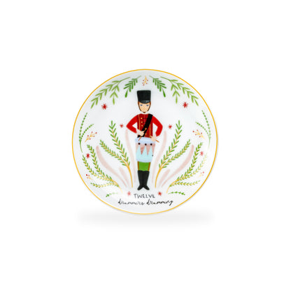 12 Days of Christmas Fine Porcelain Appetizer Plate Set - Gift Box Version