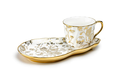 Golden Rose Fine Porcelain Tea Snack Set