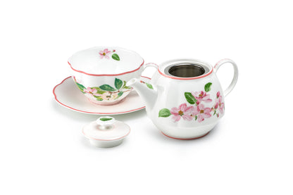 Apple Blossom Pink Bone China Tea For One Set with Gift Box