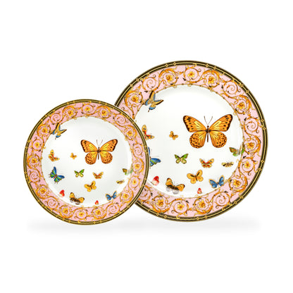 Butterflies with Pink Ornament Fine Porcelain Cup and Saucer