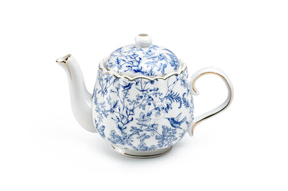 Blue Bird Toile Fine Porcelain Teapot