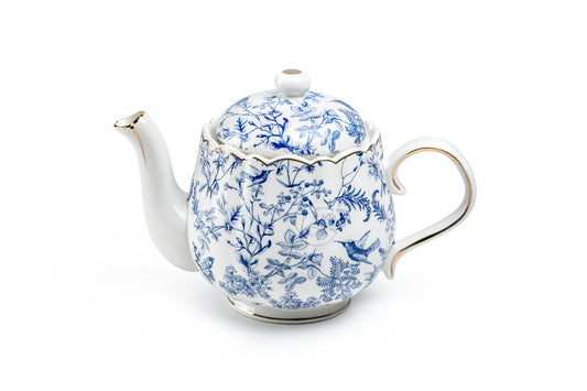 Blue Bird Toile Fine Porcelain Teapot