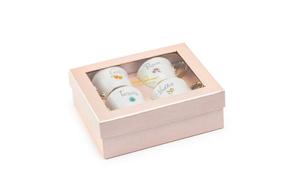 Golden Spirits Fine Porcelain 2oz Demitasse Cup Set with Pink Gift Box