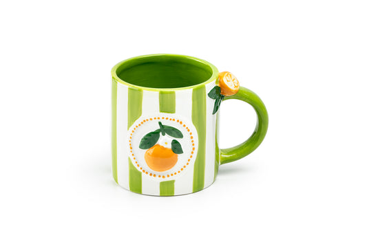 Orange Green Stripe Mug