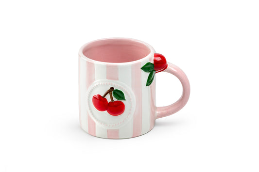 Cherry Pink Stripe Mug