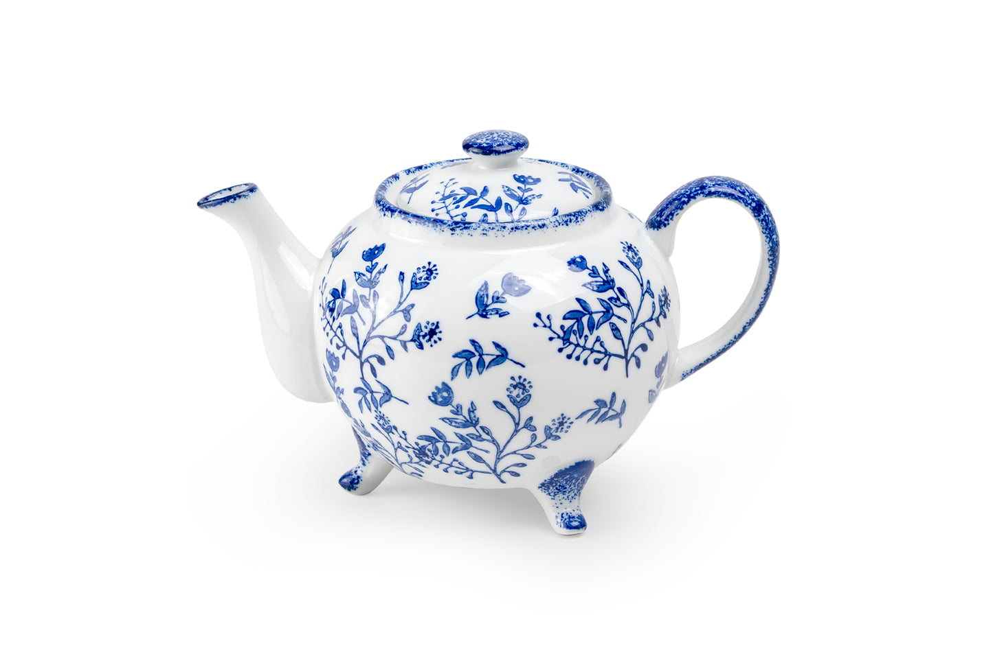 Blue Botanical Three-Foot Fine Porcelain Teapot
