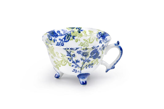 Blue Botanical Garden Three-Foot Fine Porcelain Cup