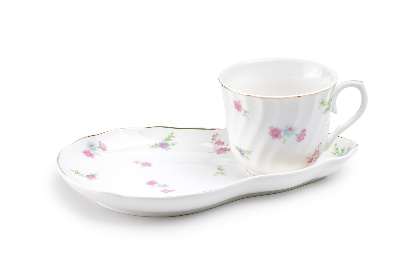 Petite Wildflowers Fine Porcelain Tea Snack Set