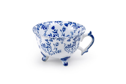 Blue Botanical Three-Foot Fine Porcelain Cup