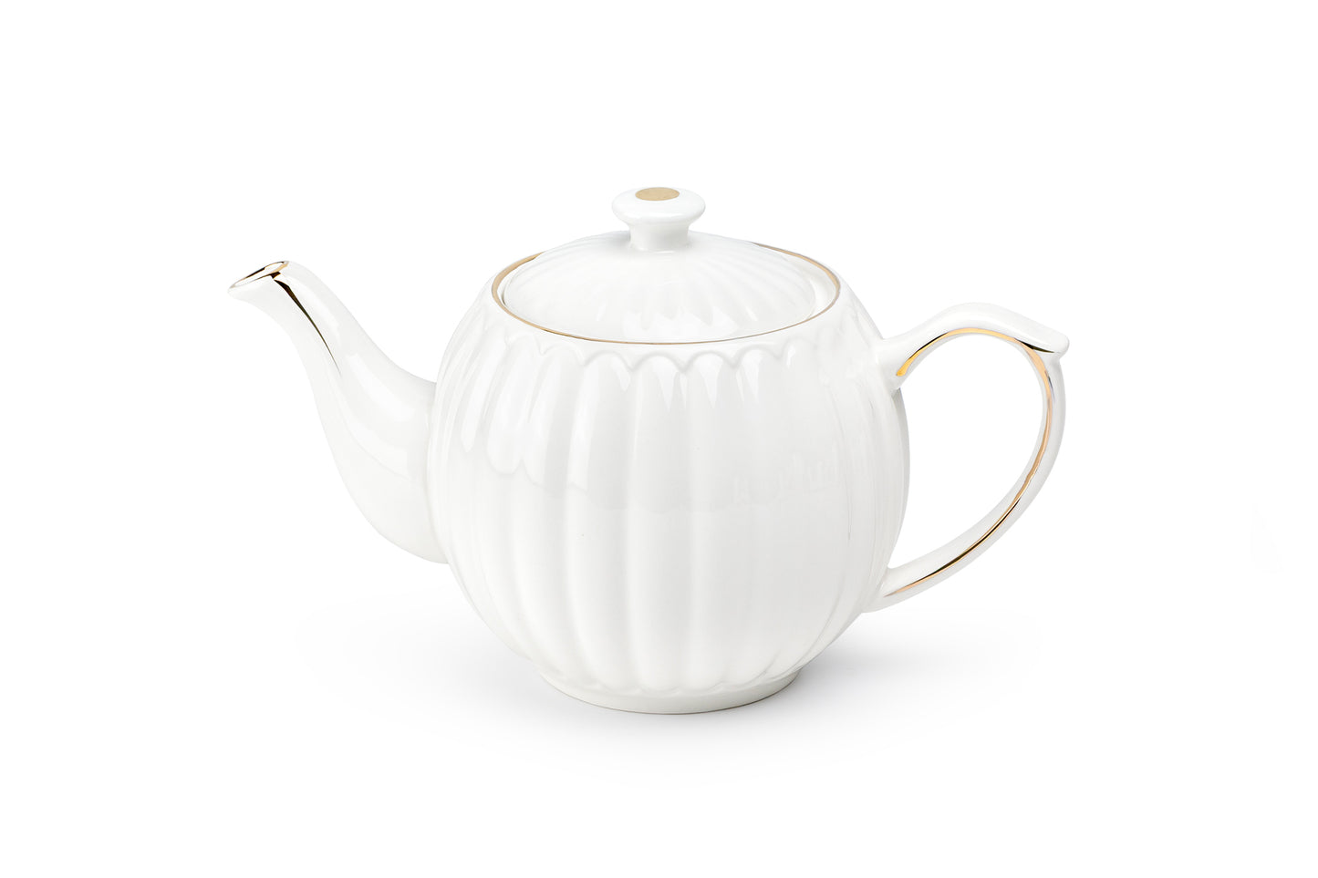 White Gold Shell Fine Porcelain Teapot