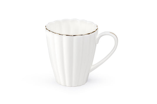 White Gold Shell Fine Porcelain Mug