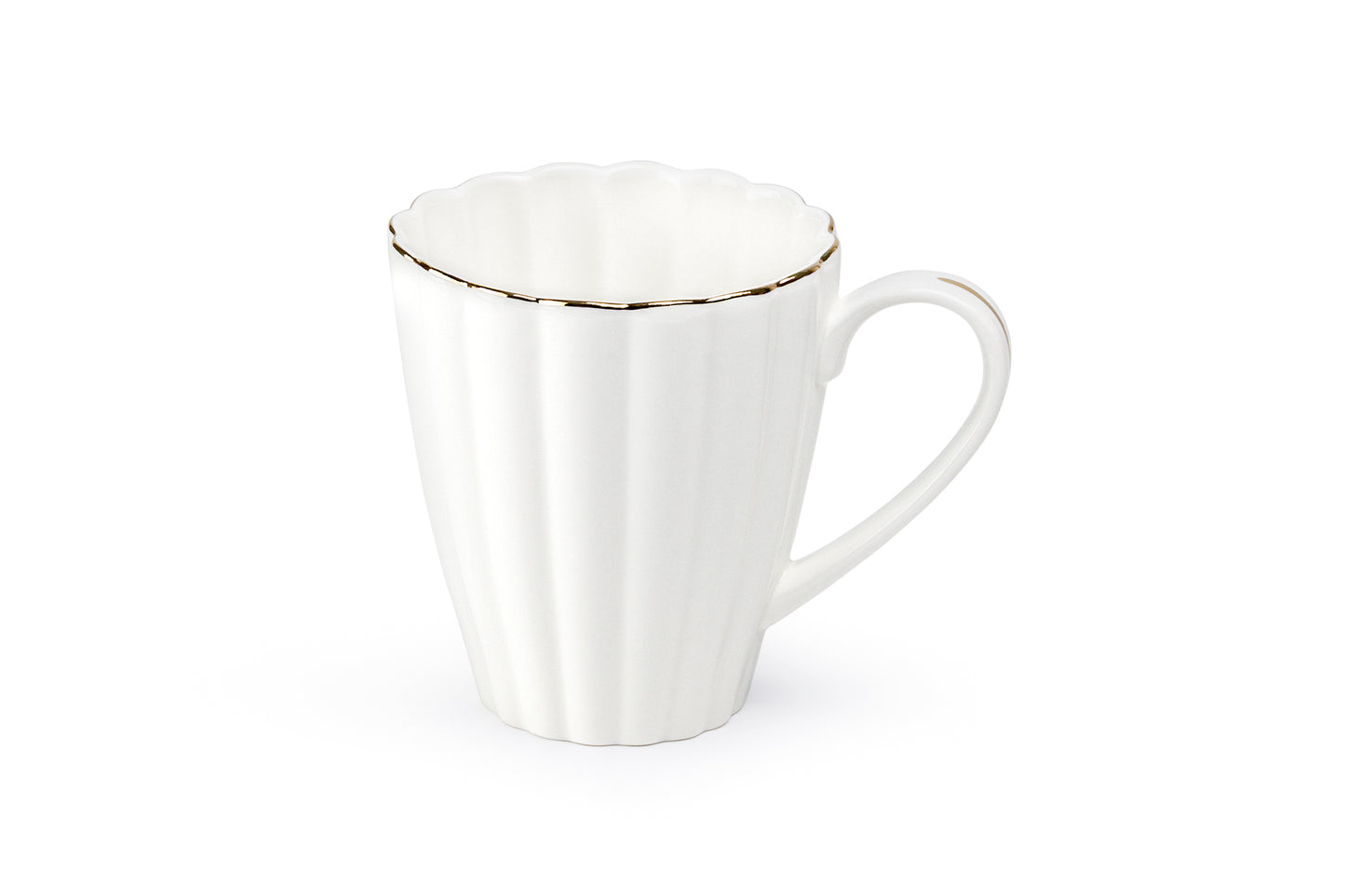 White Gold Shell Fine Porcelain Mug