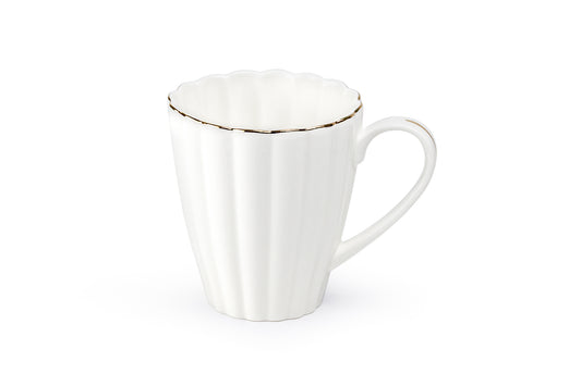 White Gold Shell Fine Porcelain Mug