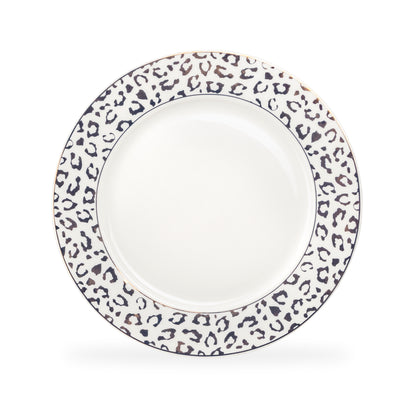 Golden Leopard Fine Porcelain Dinner Plate