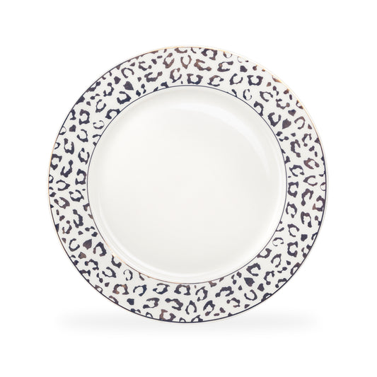 Golden Leopard Fine Porcelain Dinner Plate