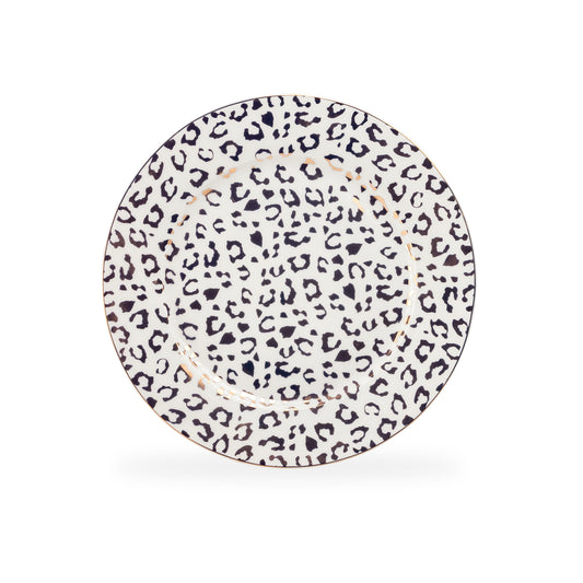 Golden Leopard Fine Porcelain Dessert Plate