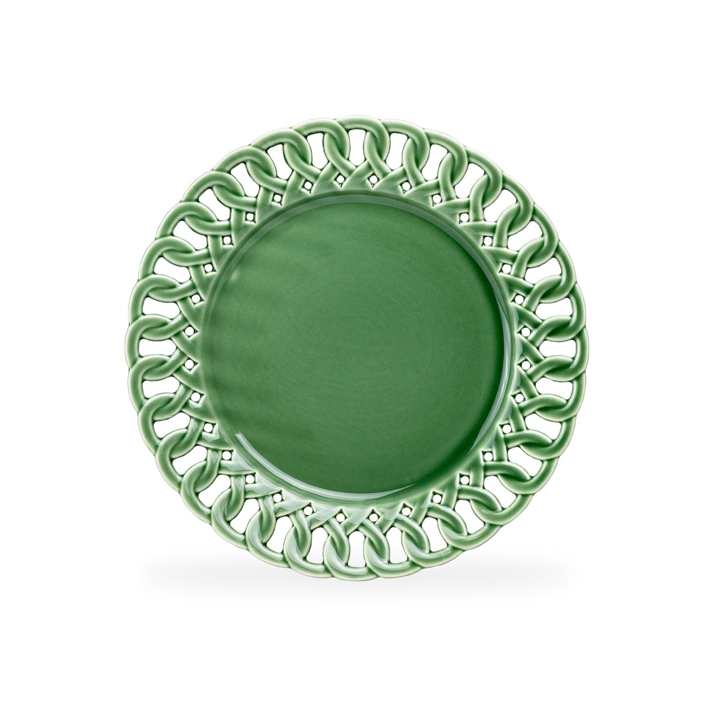 Green Heirloom Fine Porcelain Dessert Plate - 8.15"