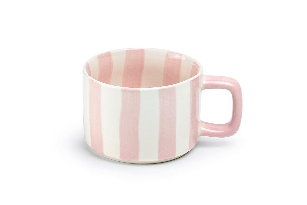 Pink Striped Large Mug - 16oz