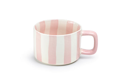 Pink Striped Large Mug - 16oz
