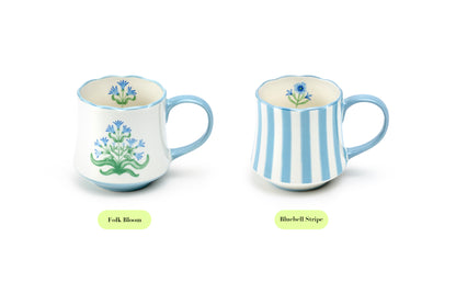 Blue Folk Bloom Mug