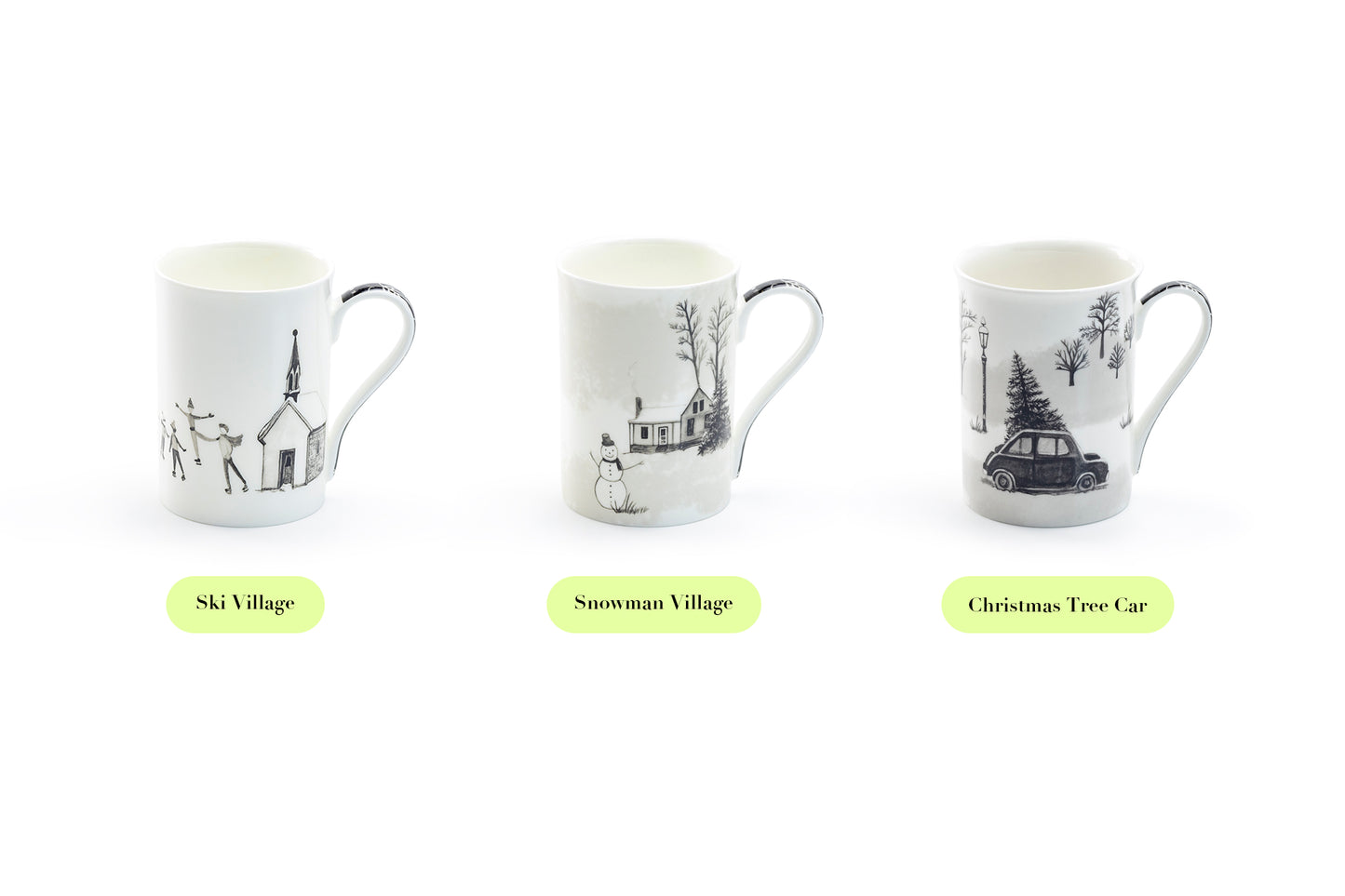 Christmas Tree Car Bone China Mug