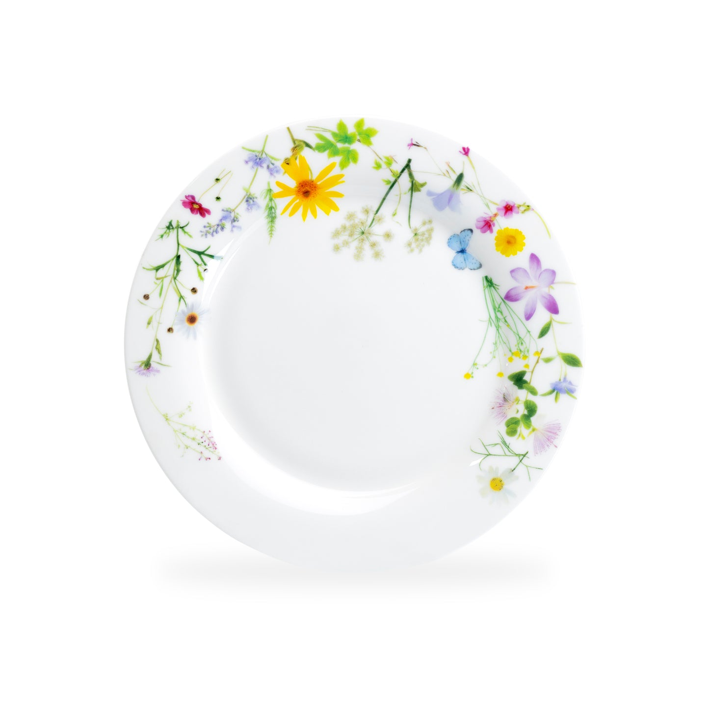 Summer Meadow White Bone China Dessert Plate