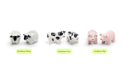 Farmhouse Cow Ceramic Salt and Pepper Shaker Set