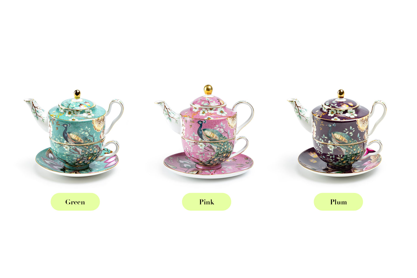Peacock Lotus Garden Green Tea For One Set
