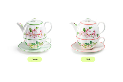 Apple Blossom Bone China Tea For One Set with Gift Box